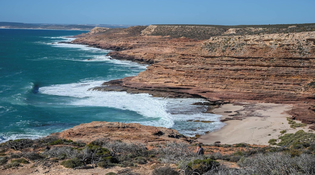 Typical coast just outside of the Kalbarri township. I love the rugged red rocks along the cliffs.