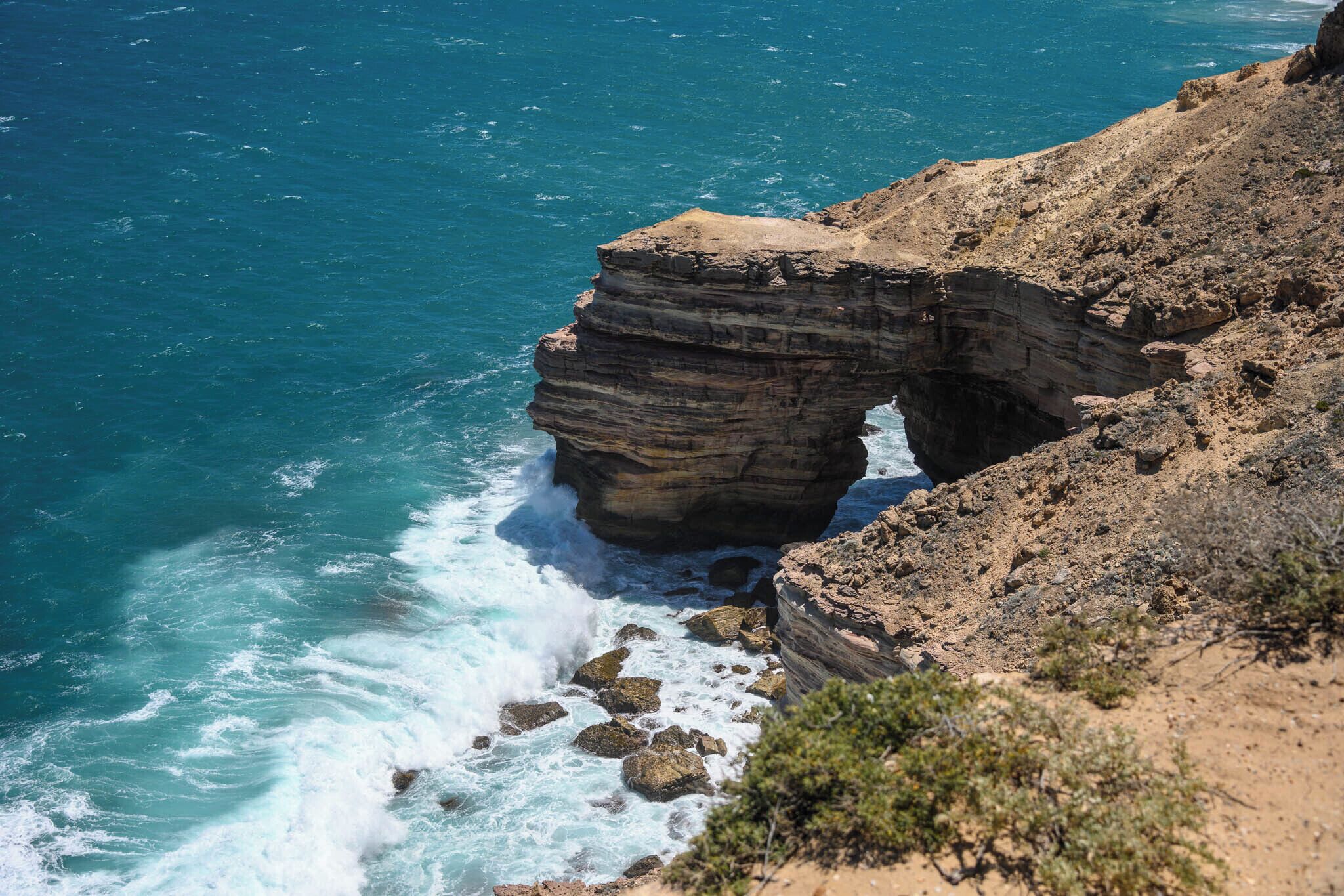 A bridge formed by constant erosion of the lime stone.