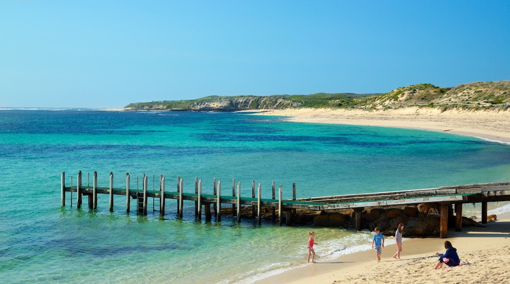 Prevelly Beach featuring a sandy beach, general coastal views and a bay or harbour