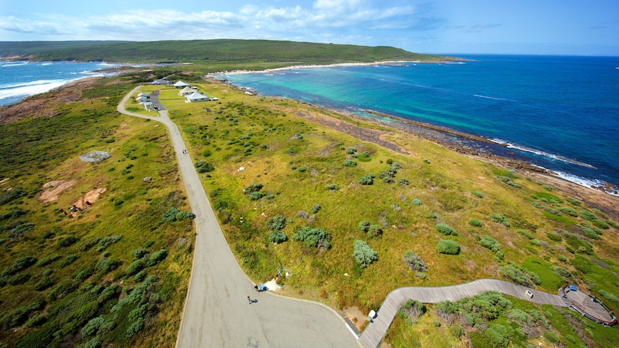 Cape Leeuwin Lighthouse showing street scenes, a small town or village and general coastal views