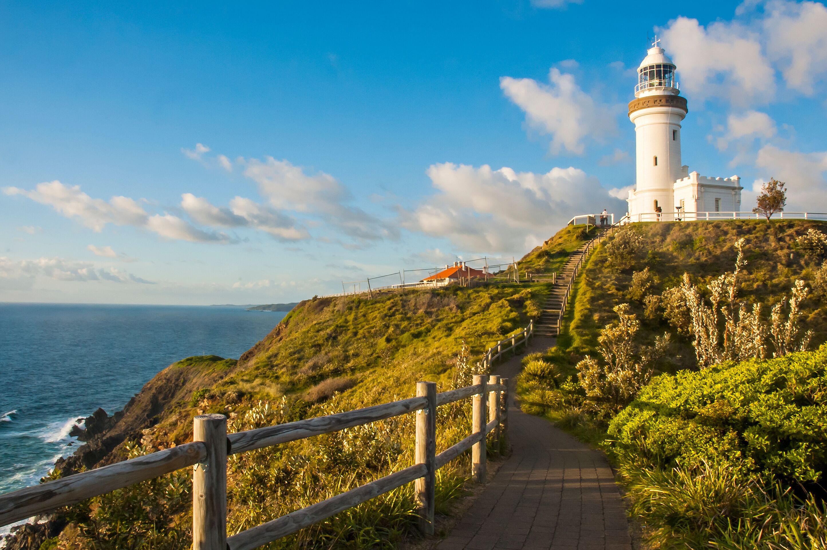 Morning view of Byron Bay Lighthouse, the most eastern mainland of Australia, New South Wales, Australia.