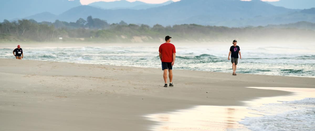 Byron Bay og byder på en sandstrand