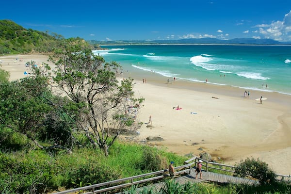 Wategos Beach qui includes plage