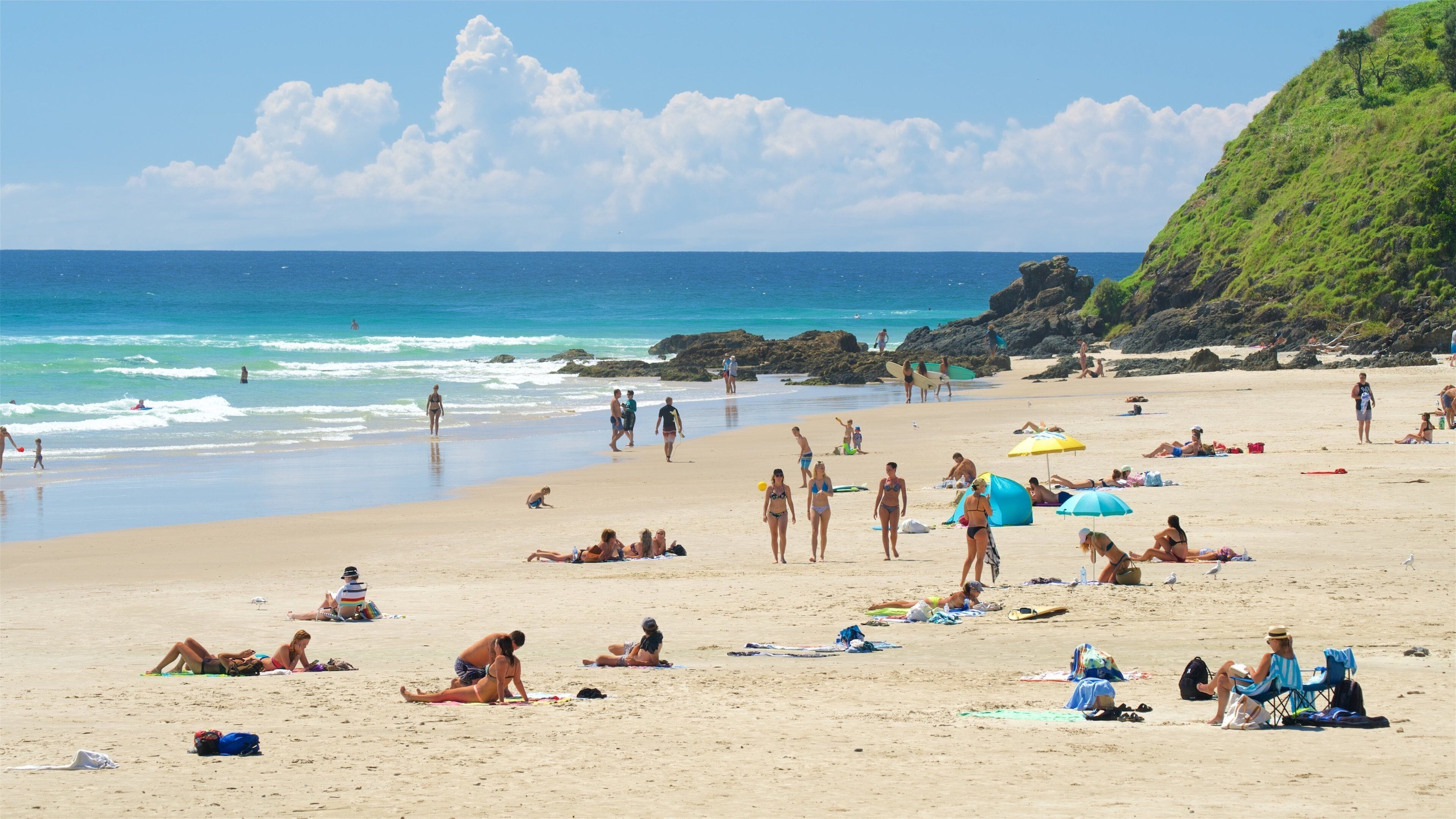 Wategos Beach featuring a sandy beach