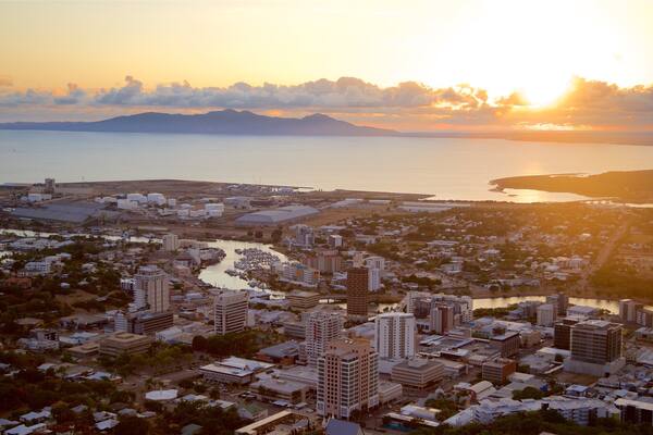 Castle Hill featuring landscape views, a city and a sunset