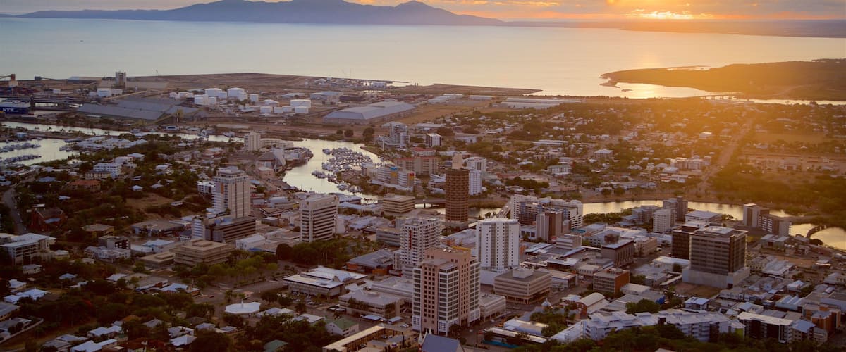 Castle Hill featuring landscape views, a city and a sunset