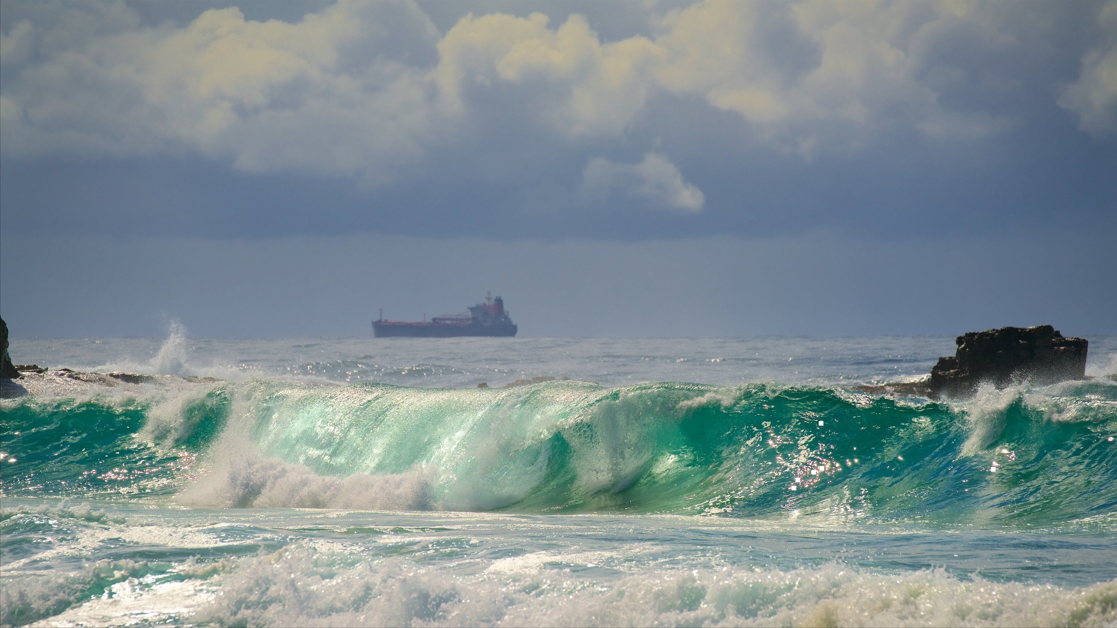 Wollongong South Beach featuring general coastal views and surf