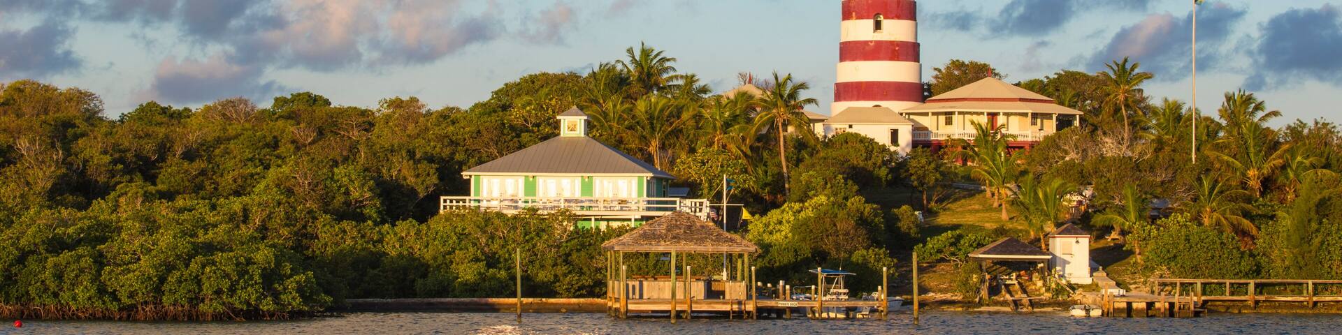Bahamas, Abaco Islands, Elbow Cay, Hope Town, Elbow Reef Lighthouse - The last kerosene burning manned lighthouse in the world - built by the The British Imperial Lighthouse Service during the 1860's