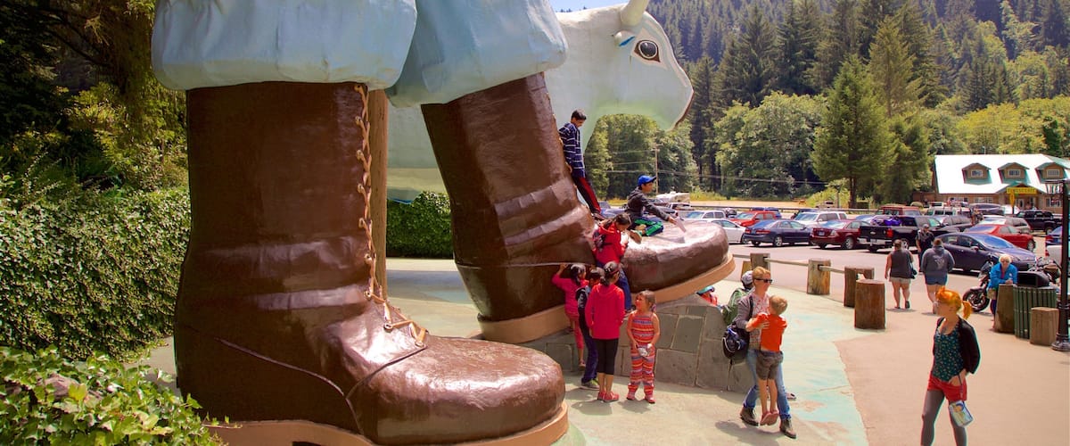 Parque nacional y parques estatales de Redwood ofreciendo arte al aire libre y también una familia