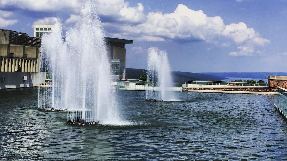 Views of Cayuga Lake are beautiful from campus. One of nicest visitors centers I've seen.