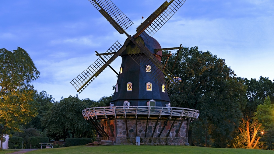 Old Windmill Slottsmollan in the Kungsparken Park in Malmo, Sweden.