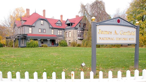 James A. Garfield National Historic Site home and sign