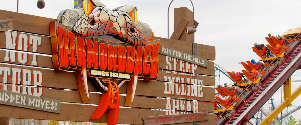 Kings Island which includes rides, art and signage