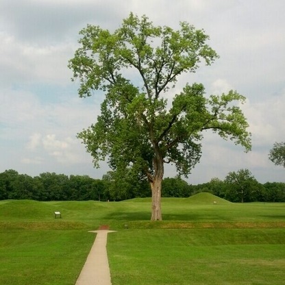 Nope, not a golf course, this is a shot of Mound City. A collection of 22 earthen mounds of varying heights and sizes made by the Hopewell Indians over 2000 years ago. The mounds were threatened by the construction of Camp Sherman in 1917 to train troops for WWI. Today the site is managed by the National Park Services.