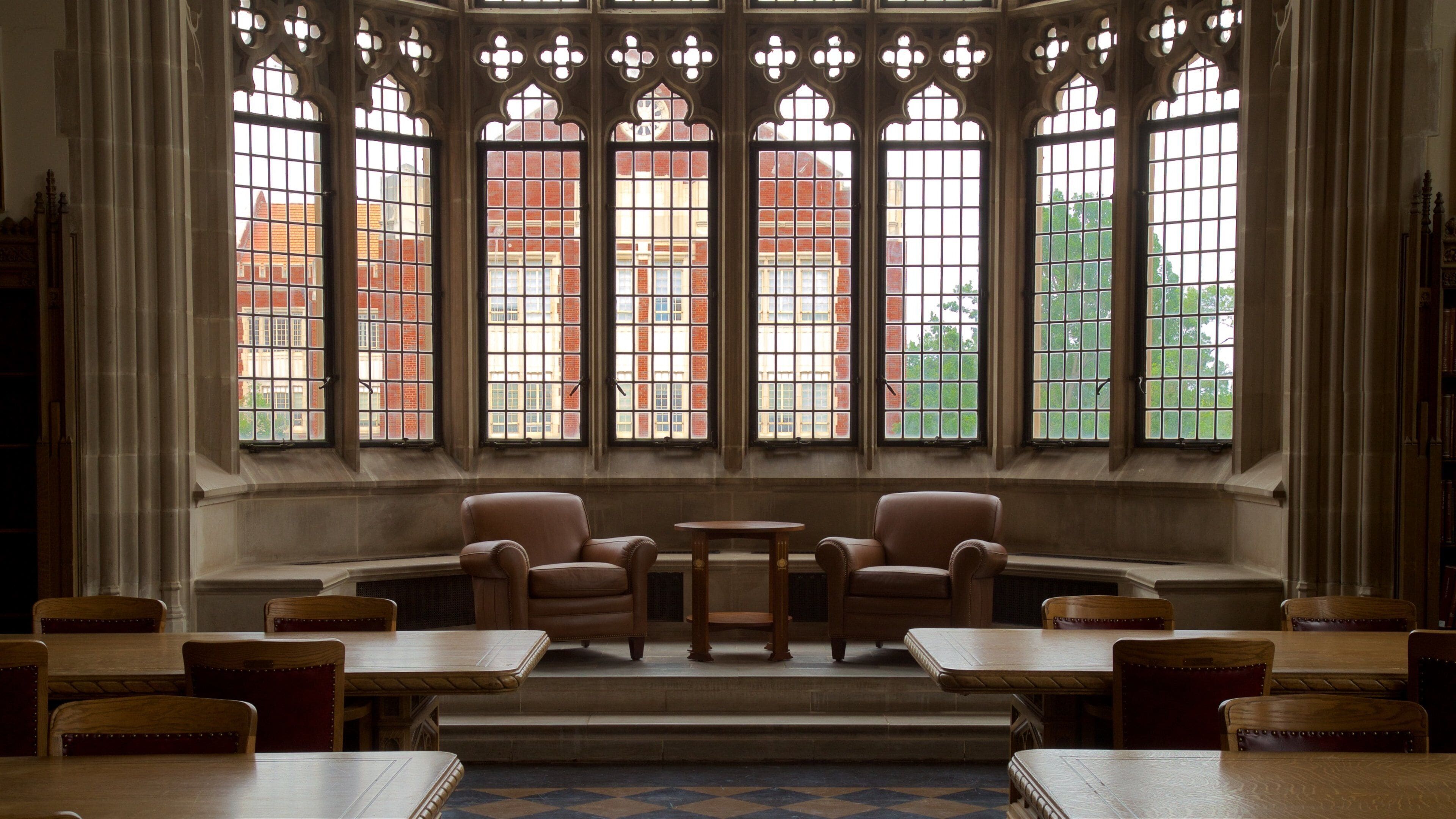 Bizzell Library featuring heritage elements and interior views