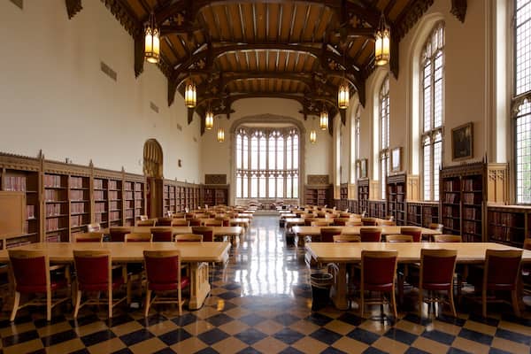 Bizzell Library featuring interior views and heritage elements
