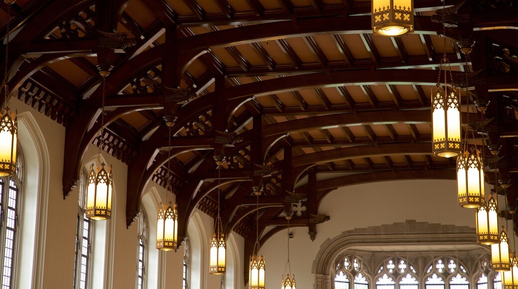 Bizzell Library showing heritage elements and interior views