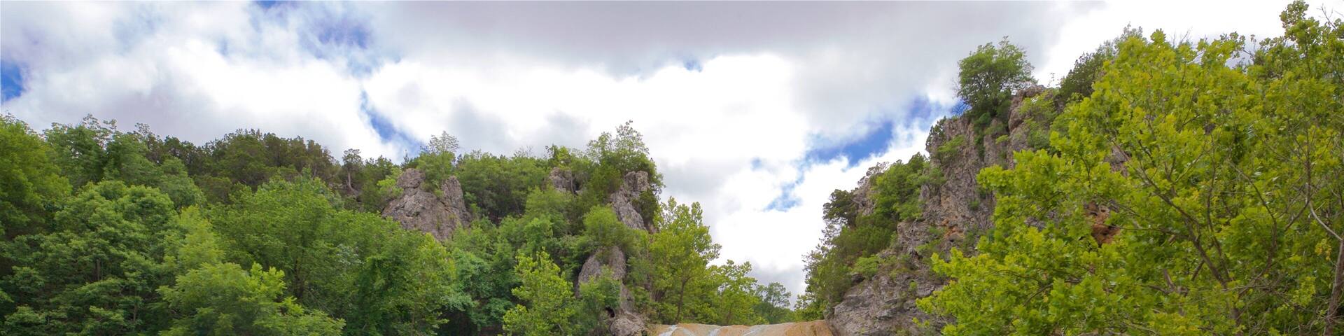 Turner Falls which includes a cascade, swimming and a lake or waterhole