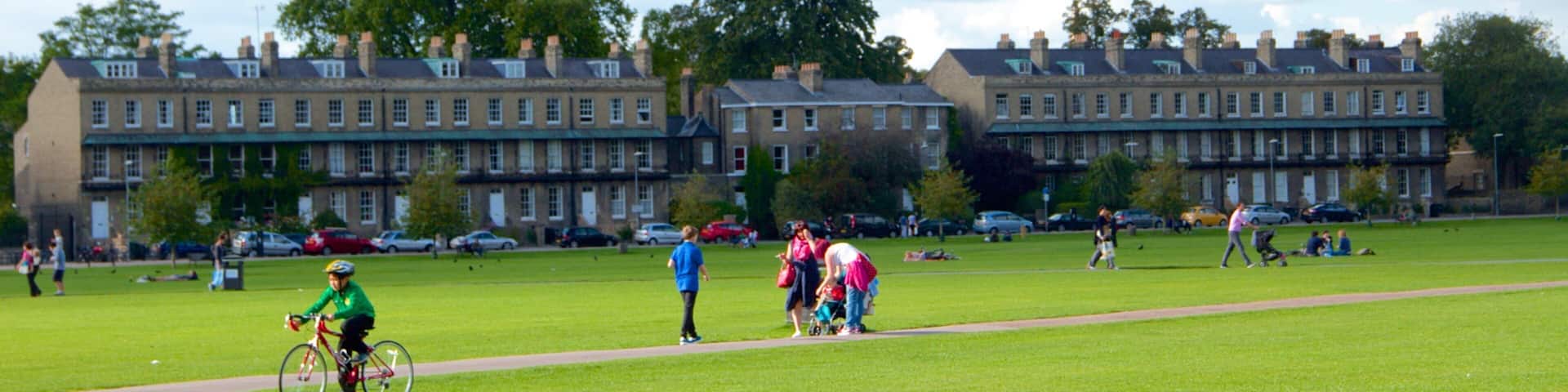 Parker\'s Piece featuring a park and cycling