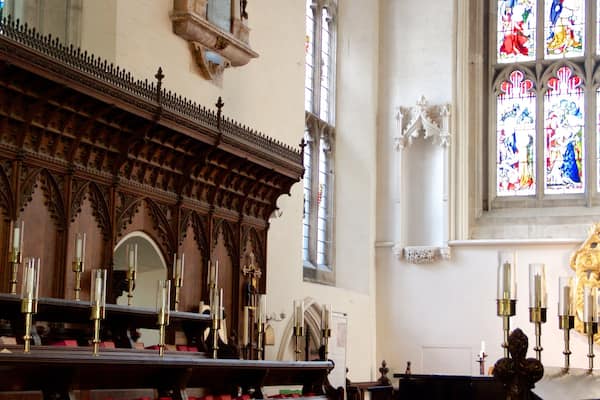Church of St Mary the Great showing a church or cathedral, interior views and religious aspects