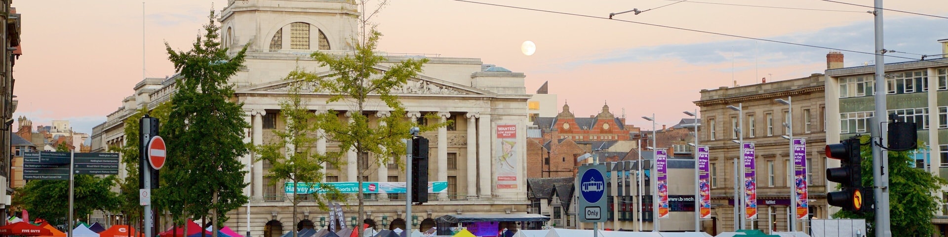 Old Market Square featuring heritage architecture, an administrative buidling and a city