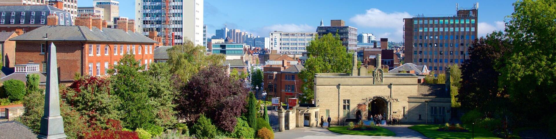 Nottingham Castle mit einem Skyline, Monument und Park