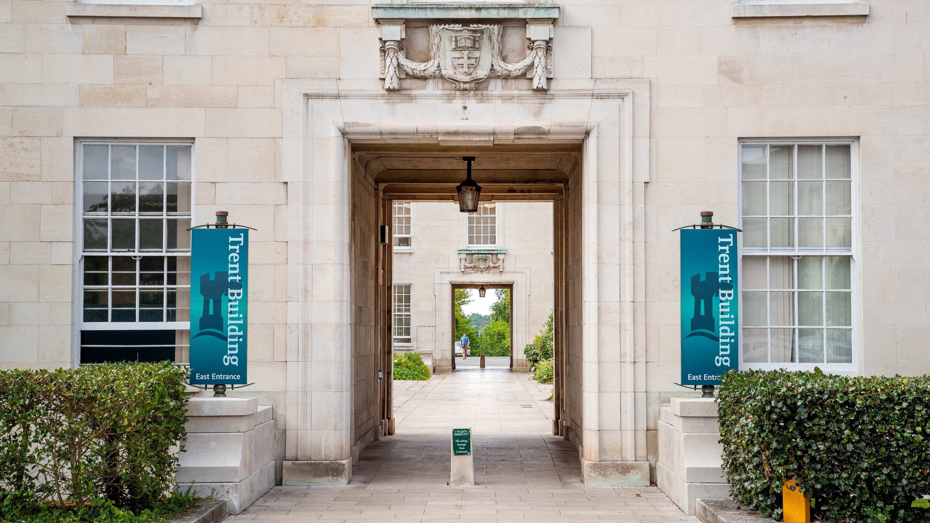 University of Nottingham which includes signage and heritage elements