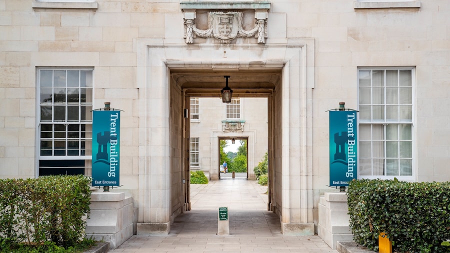 University of Nottingham which includes signage and heritage elements