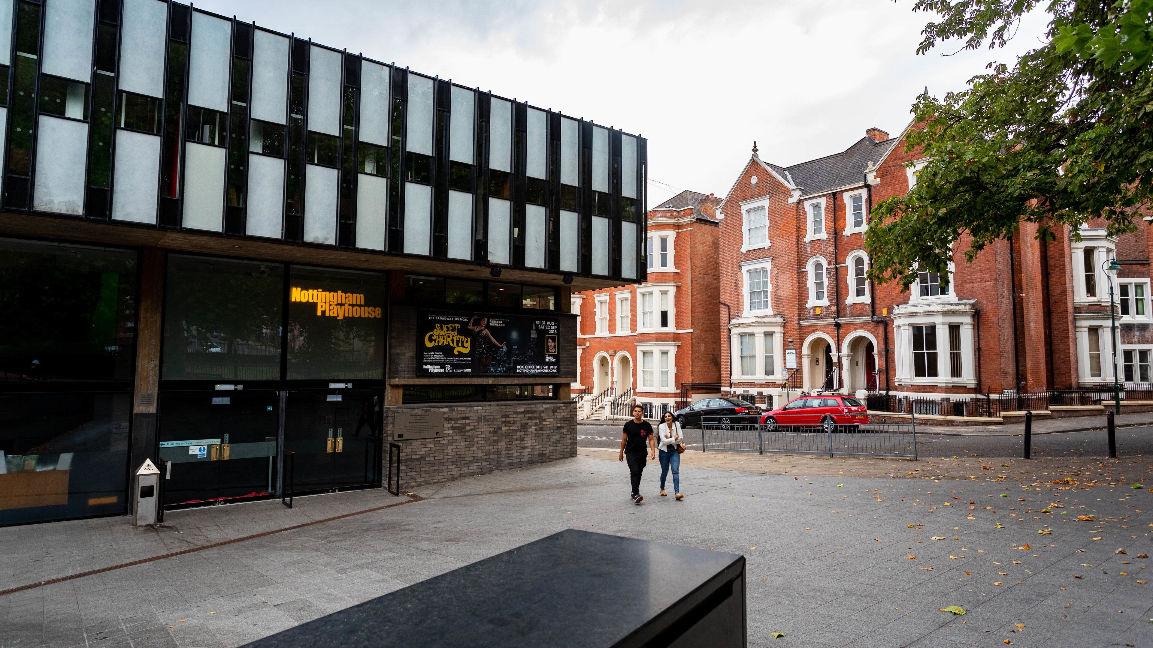 Nottingham Playhouse featuring street scenes as well as a couple