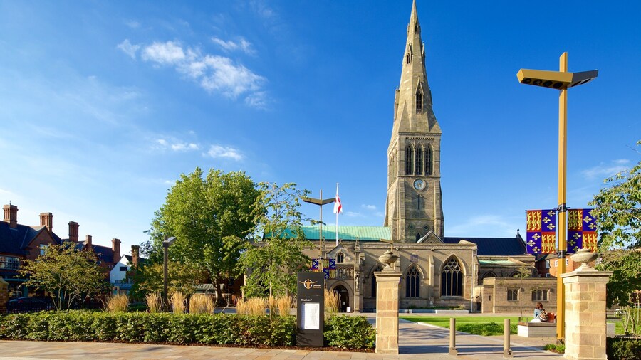 Leicester Cathedral showing heritage architecture and a church or cathedral