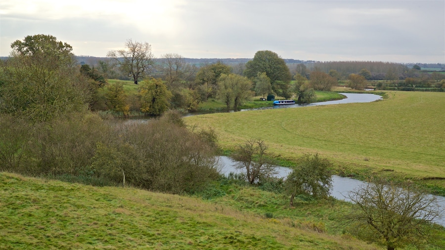 Fotheringhay Castle showing landscape views, tranquil scenes and a river or creek