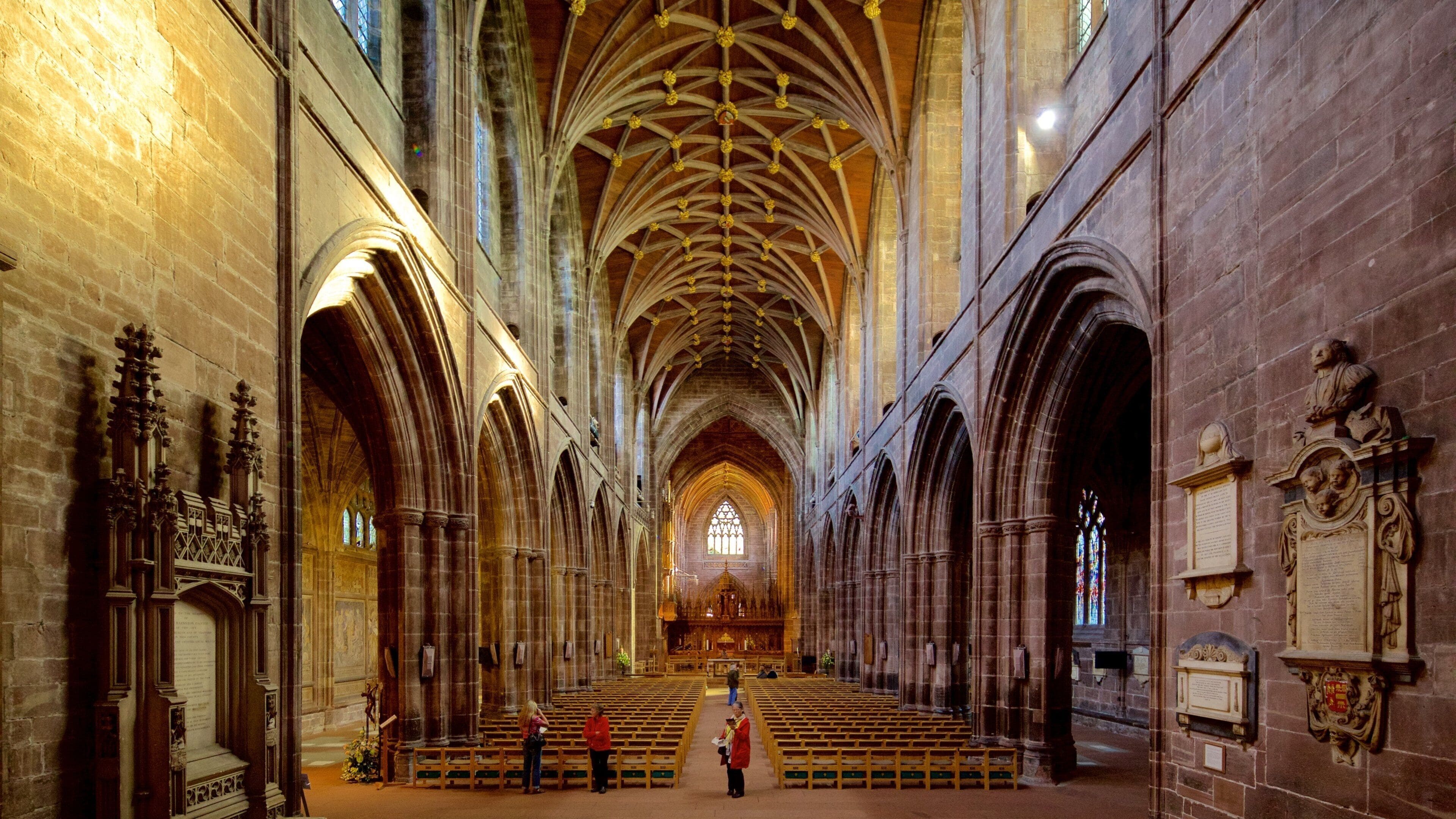 Chester Cathedral featuring interior views, heritage architecture and a church or cathedral