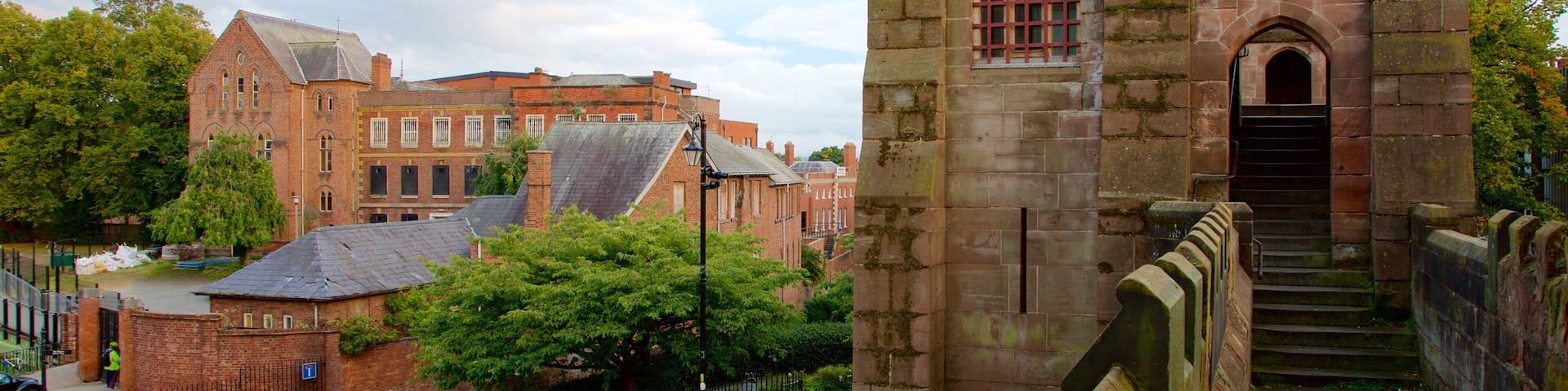 Chester City Walls which includes heritage elements and chateau or palace