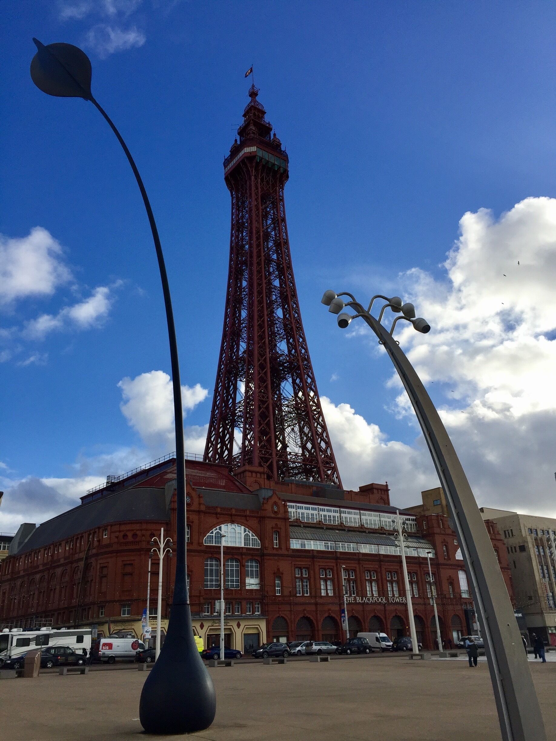 Blackpool Tower is a tourist attraction in Blackpool, Lancashire, England, which was opened to the public on 14 May 1894. Inspired by the Eiffel Tower in Paris, it is 518 feet tall and is the 120th tallest freestanding tower in the world. Wikipedia