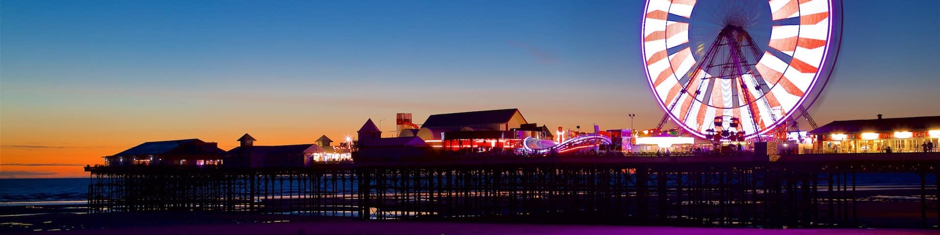 Blackpool Central Pier featuring general coastal views and night scenes