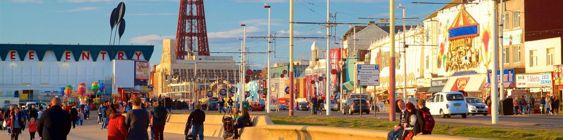 Blackpool Tower as well as a small group of people
