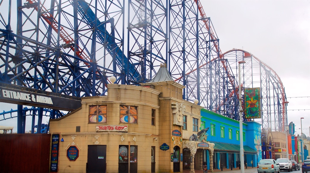 Blackpool Pleasure Beach showing rides