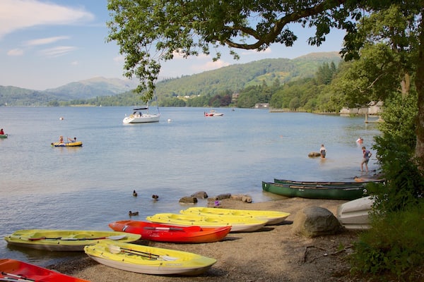 Lake District Visitor Centre at Brockhole featuring a lake or waterhole, boating and kayaking or canoeing