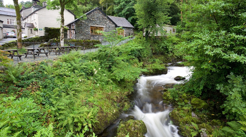 Ambleside featuring a river or creek and a small town or village