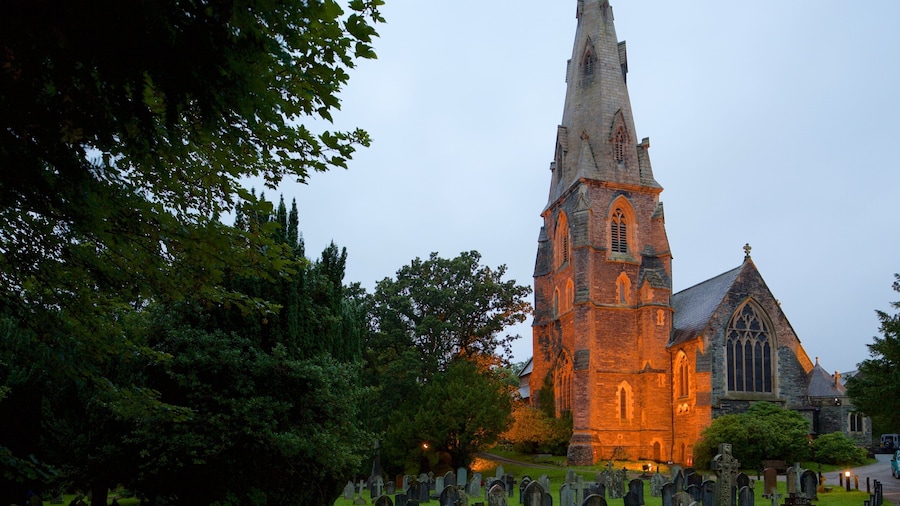 Church of St Mary featuring a church or cathedral and night scenes