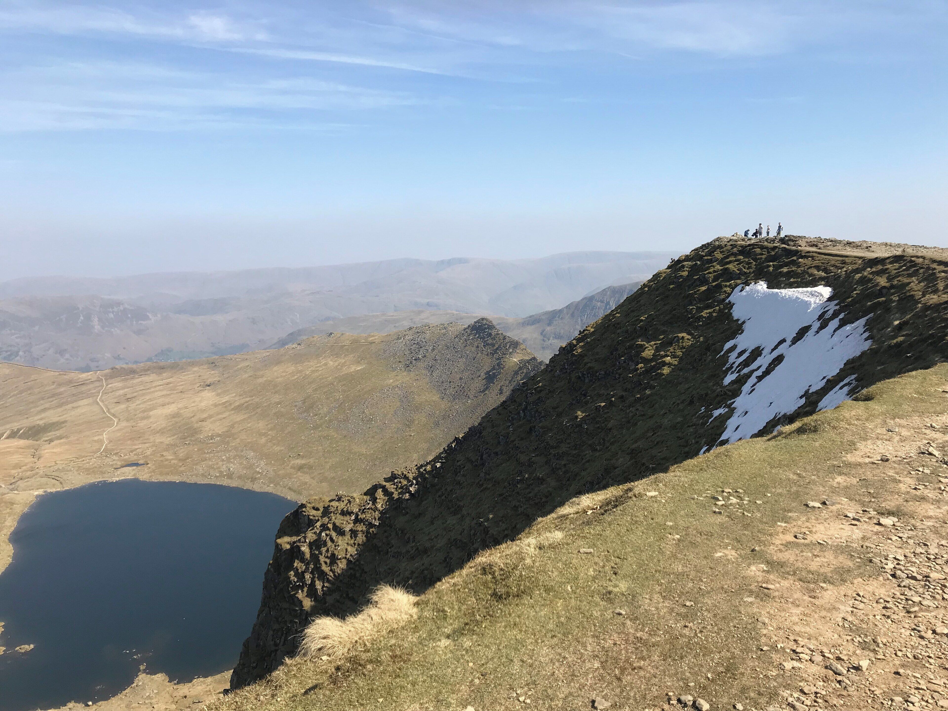 Still pockets of snow on top of Helvellyn great weather today with great views all around#moutain#hiking#freshair#getoutside#lakedisrict#