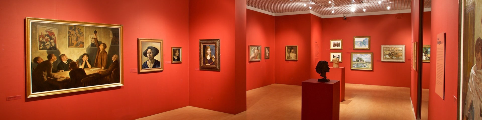 The Potteries Museum and Art Gallery which includes interior views and art