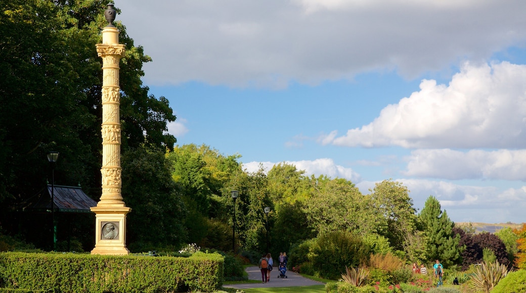 Weston Park Museum showing a monument and a garden