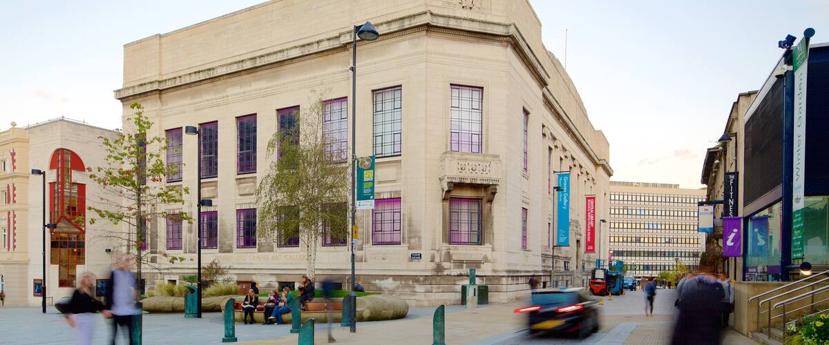 Graves Art Gallery showing street scenes and heritage architecture