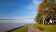 Humber Bridge featuring a bridge, a garden and a river or creek