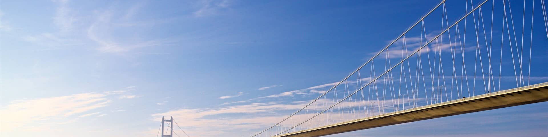 Humber Bridge showing a bridge, a river or creek and a sunset
