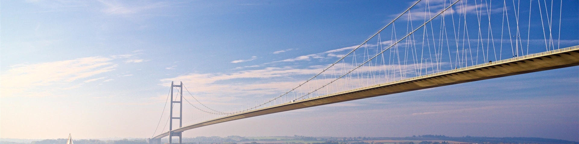Humber Bridge mostrando um rio ou córrego, um pôr do sol e uma ponte