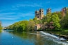 Durham Cathedral and River Wear in Spring in Durham, England