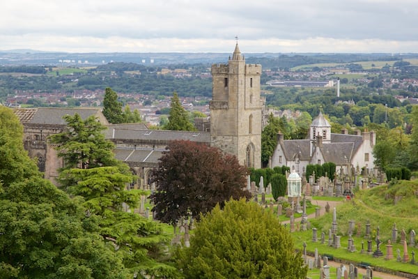 Church of the Holy Rude showing a small town or village