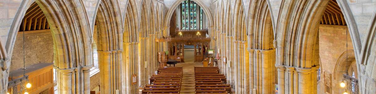 Dunblane Cathedral which includes religious elements, a church or cathedral and interior views